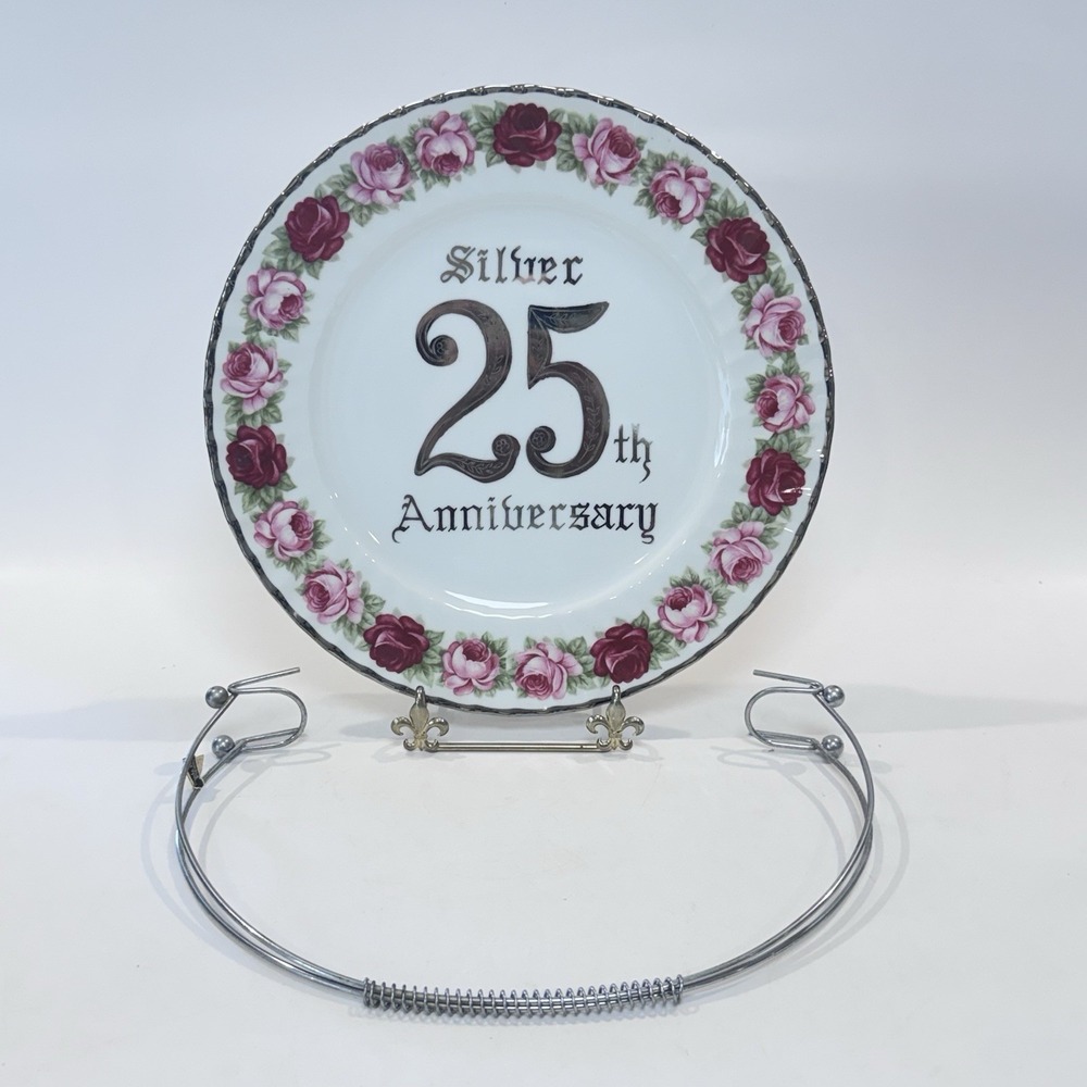 International Silver Company 25th Anniversary Serving Plate Roses Silver Plate
